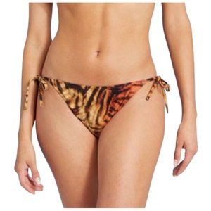 Shade & Shore Tiger Print Cheeky Triangle Bikini Bottom Bathing Swim Small
